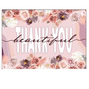 20 4x6 Boho Floral Insert Thank You Cards